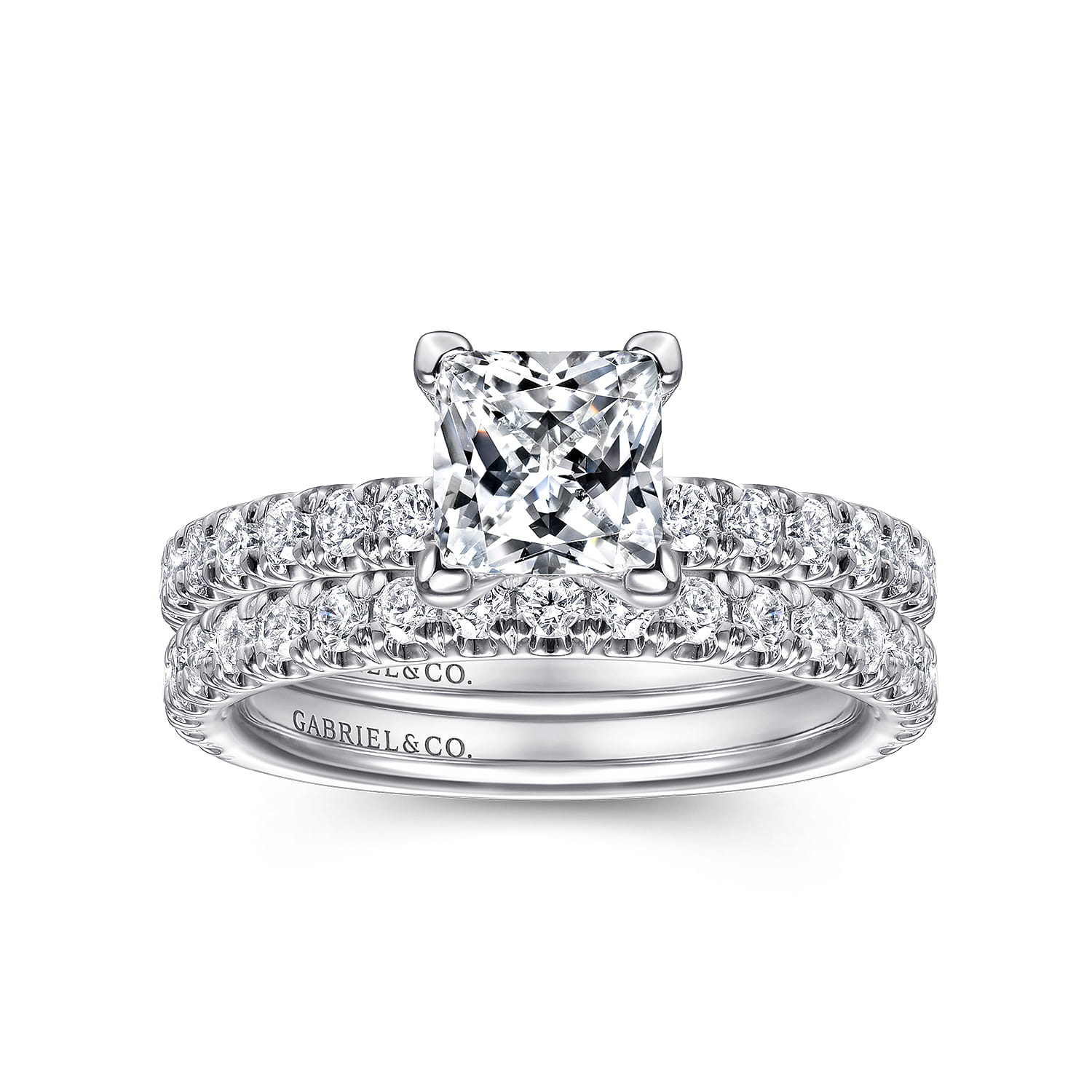 Amira - 14K White Gold Princess Cut Diamond Engagement Ring - 0.5 ct - Shot 4