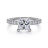Amira - 14K White Gold Princess Cut Diamond Engagement Ring - 0.52 ct