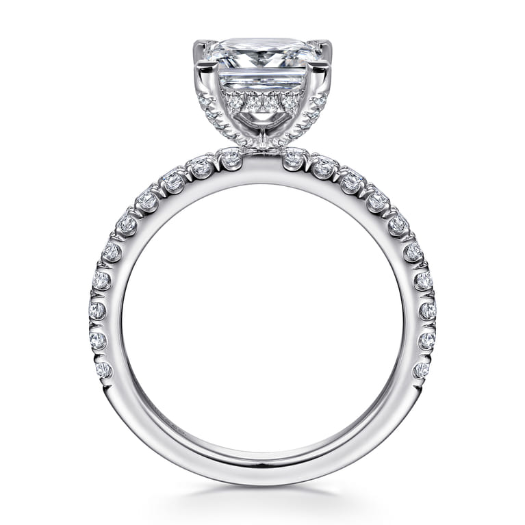 Amira - 14K White Gold Princess Cut Diamond Engagement Ring - 0.52 ct - Shot 2