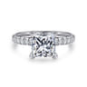 Amira - 14K White Gold Princess Cut Diamond Engagement Ring - 0.52 ct