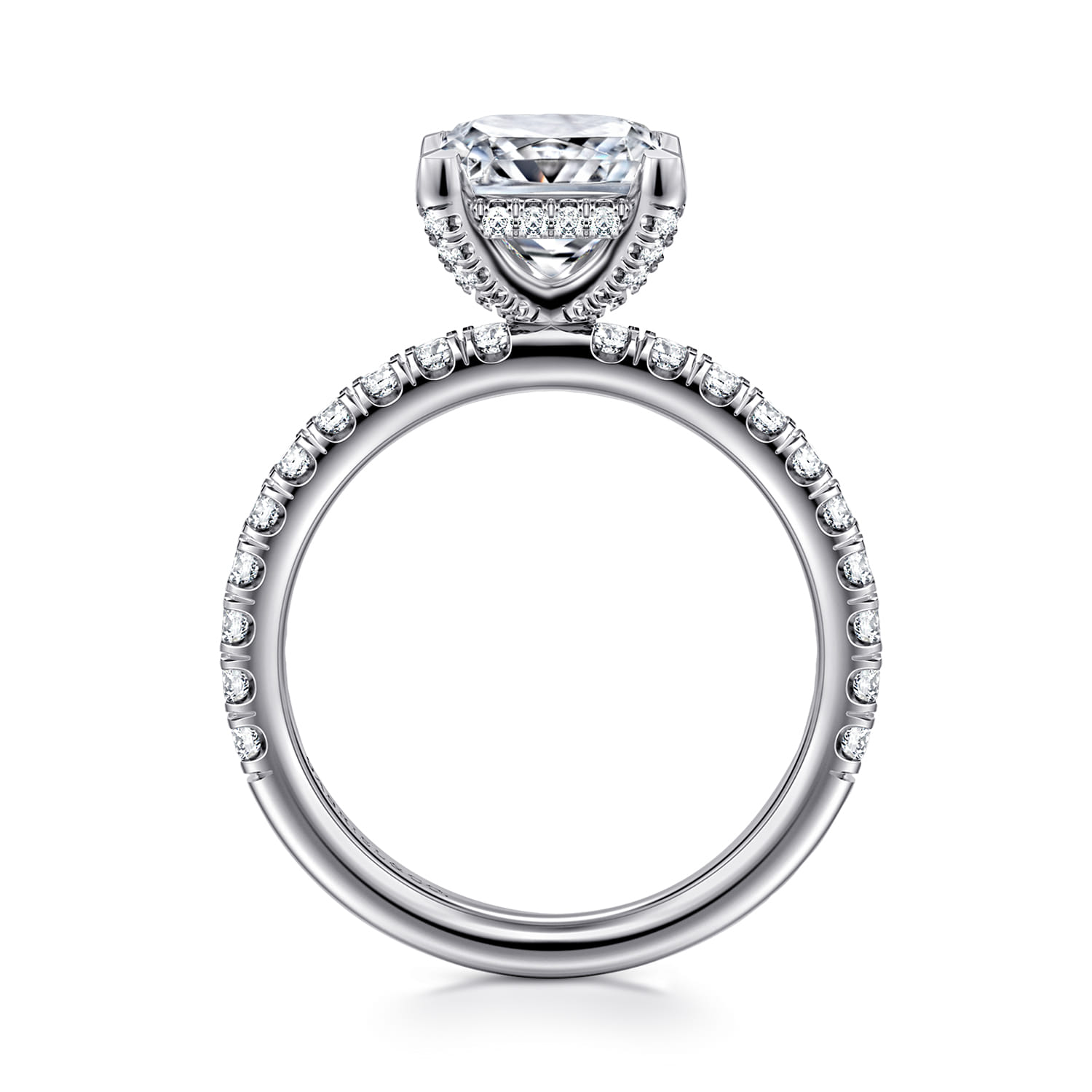 Amira - 14K White Gold Princess Cut Diamond Engagement Ring - 0.52 ct - Shot 2