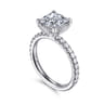 Amira - 14K White Gold Princess Cut Diamond Engagement Ring - 0.52 ct