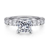Brosnan - 14K White Gold Princess Cut Diamond Engagement Ring - 1.1 ct