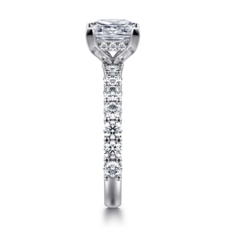 Brosnan - 14K White Gold Princess Cut Diamond Engagement Ring - 1.1 ct - Shot 4