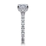 Brosnan - 14K White Gold Princess Cut Diamond Engagement Ring - 1.1 ct