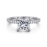 Amata - 14K White Gold Princess Cut Diamond Engagement Ring - 0.15 ct