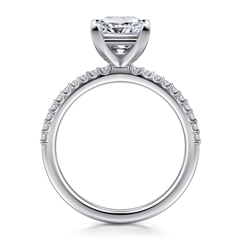 Amata - 14K White Gold Princess Cut Diamond Engagement Ring - 0.15 ct - Shot 2