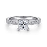 Ulani - 14K White Gold Princess Cut Diamond Engagement Ring - 0.5 ct