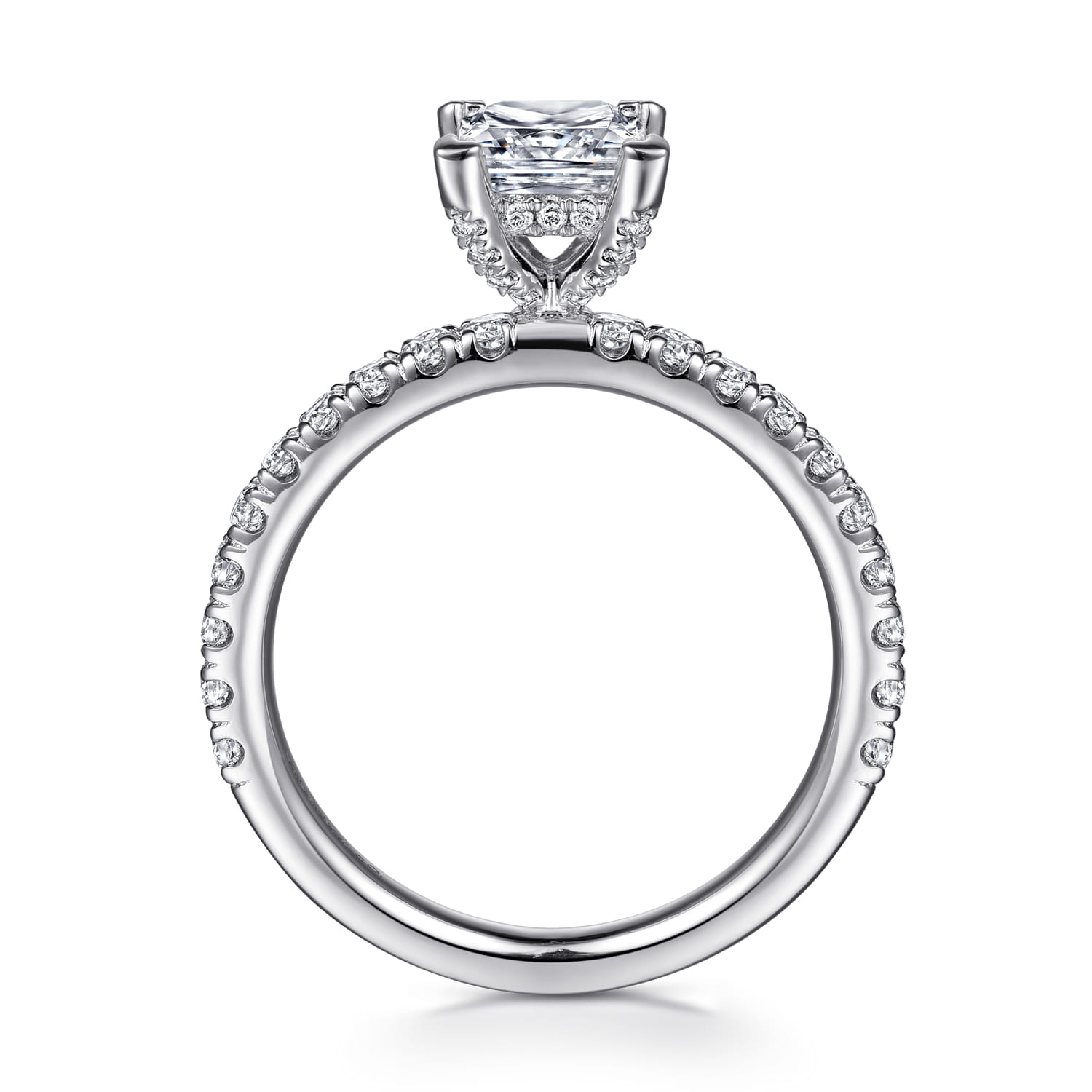Ulani - 14K White Gold Princess Cut Diamond Engagement Ring - 0.5 ct - Shot 2