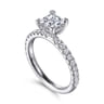Ulani - 14K White Gold Princess Cut Diamond Engagement Ring - 0.5 ct