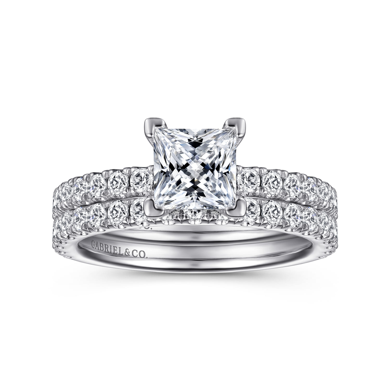 Ulani - 14K White Gold Princess Cut Diamond Engagement Ring - 0.5 ct - Shot 4