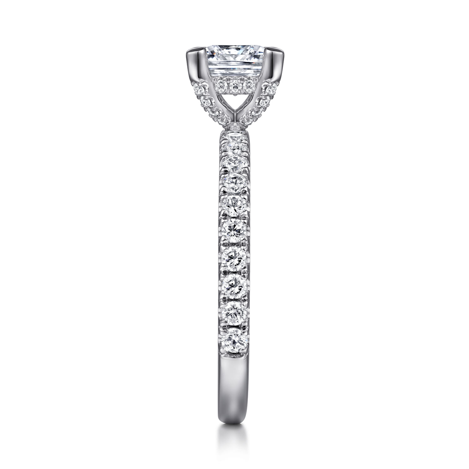 Ulani - 14K White Gold Princess Cut Diamond Engagement Ring - 0.5 ct - Shot 5