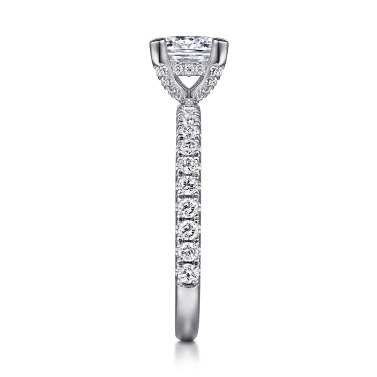 Ulani - 14K White Gold Princess Cut Diamond Engagement Ring - 0.5 ct - Shot 5