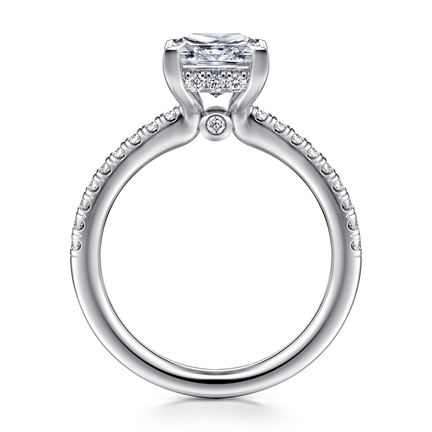 Broderick - 14K White Gold Princess Cut Diamond Engagement Ring - 0.3 ct - Shot 2