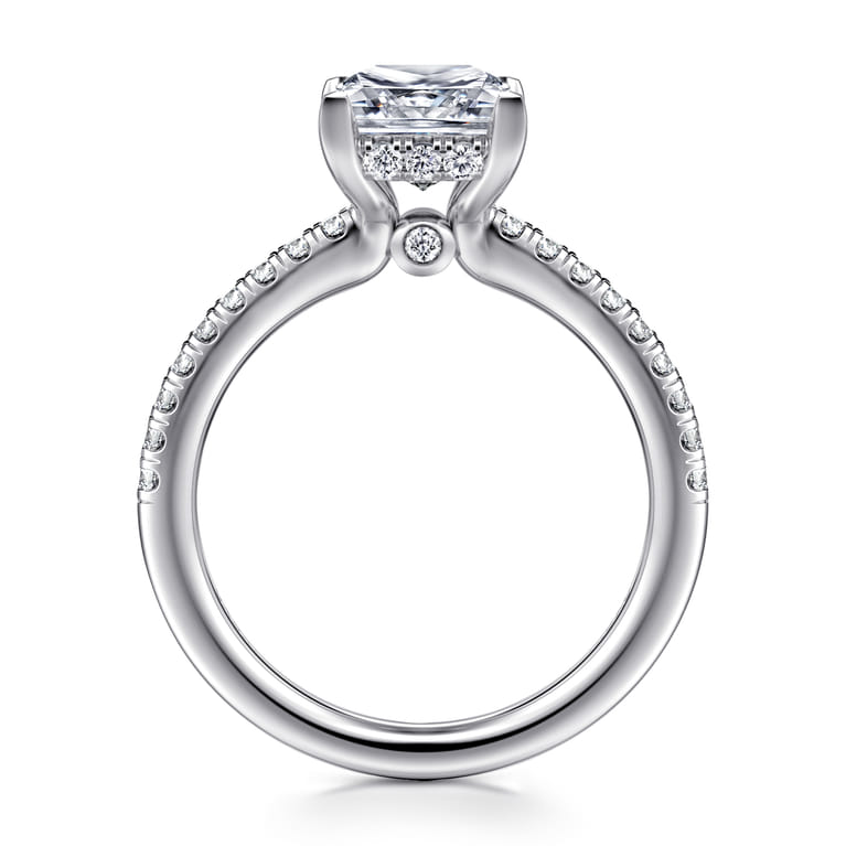 Broderick - 14K White Gold Princess Cut Diamond Engagement Ring - 0.3 ct - Shot 2