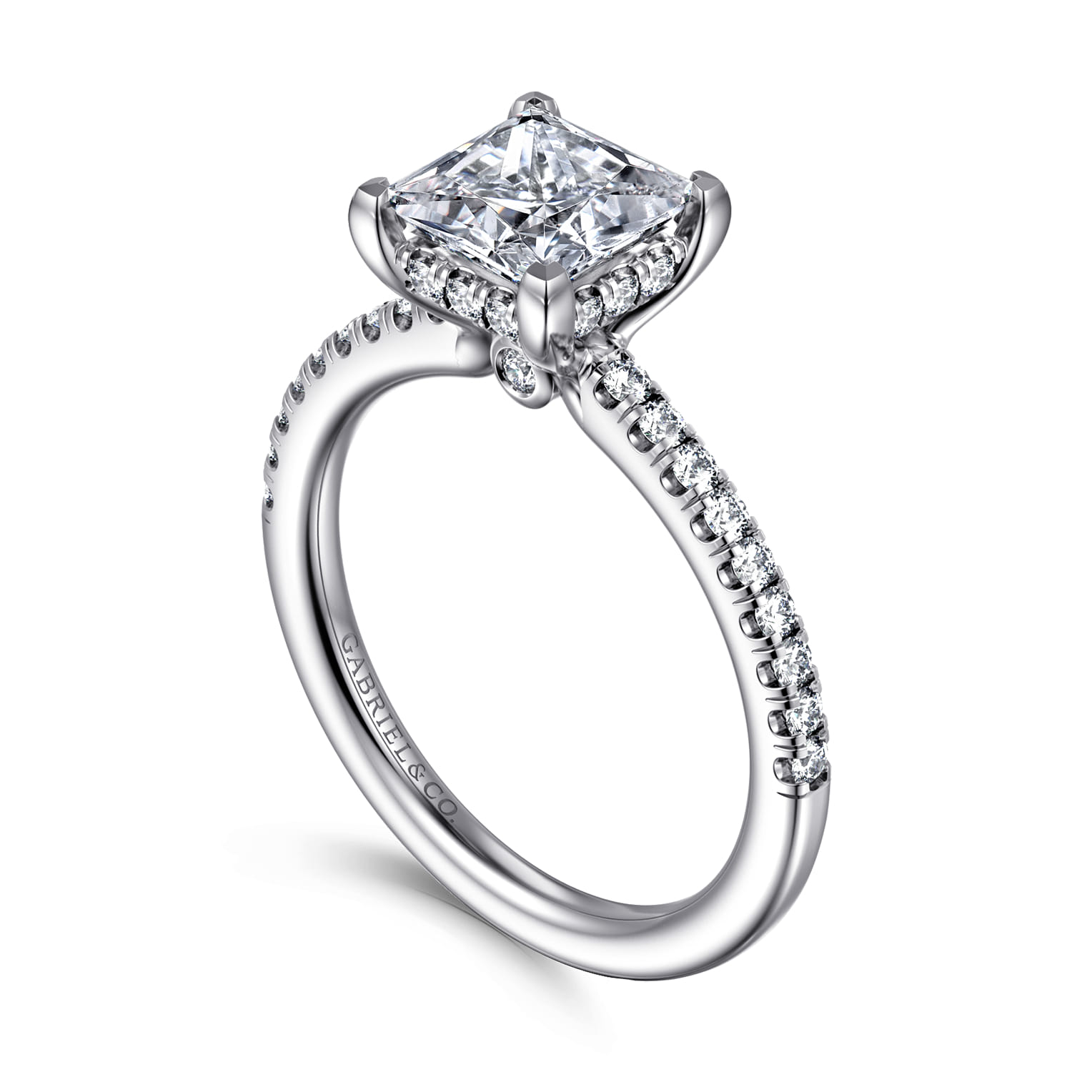 Broderick - 14K White Gold Princess Cut Diamond Engagement Ring - 0.3 ct - Shot 3
