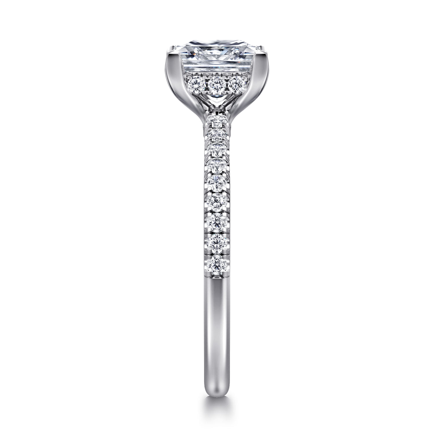 Broderick - 14K White Gold Princess Cut Diamond Engagement Ring - 0.3 ct - Shot 4
