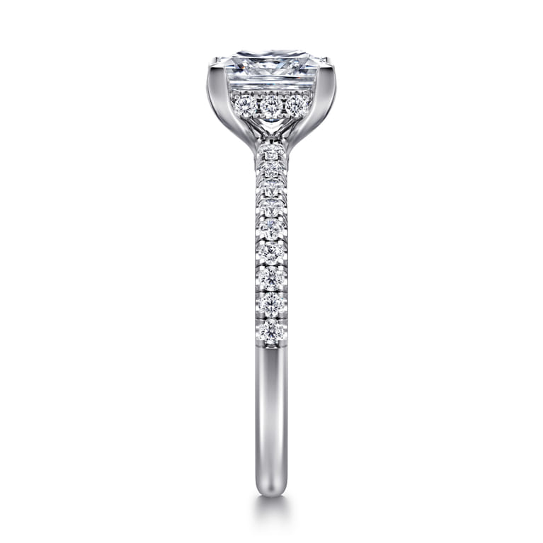 Broderick - 14K White Gold Princess Cut Diamond Engagement Ring - 0.3 ct - Shot 4