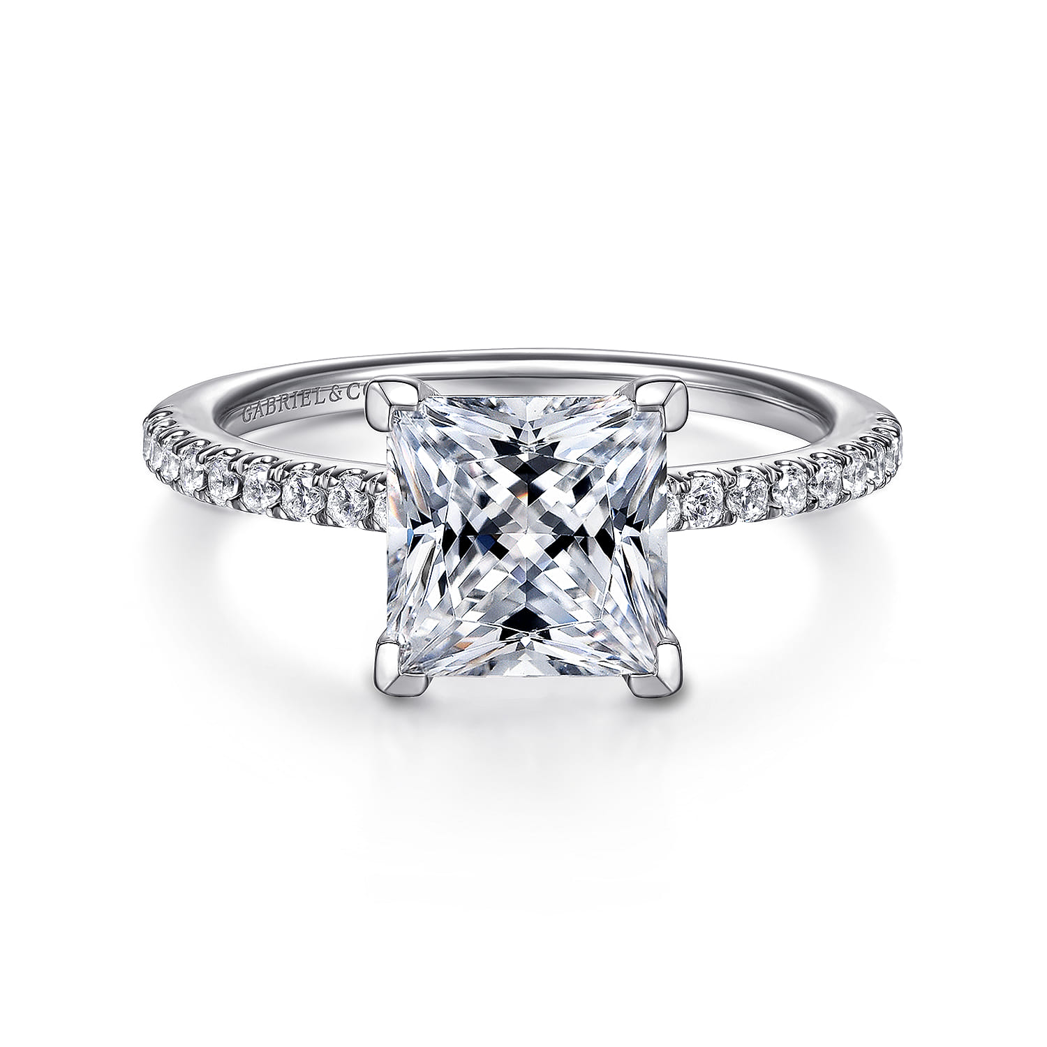 Broderick - 14K White Gold Princess cut Diamond Engagement Ring - 0.31 ct - Shot 1