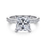 Luca - 14K White Gold Princess Cut Diamond Engagement Ring - 0.64 ct