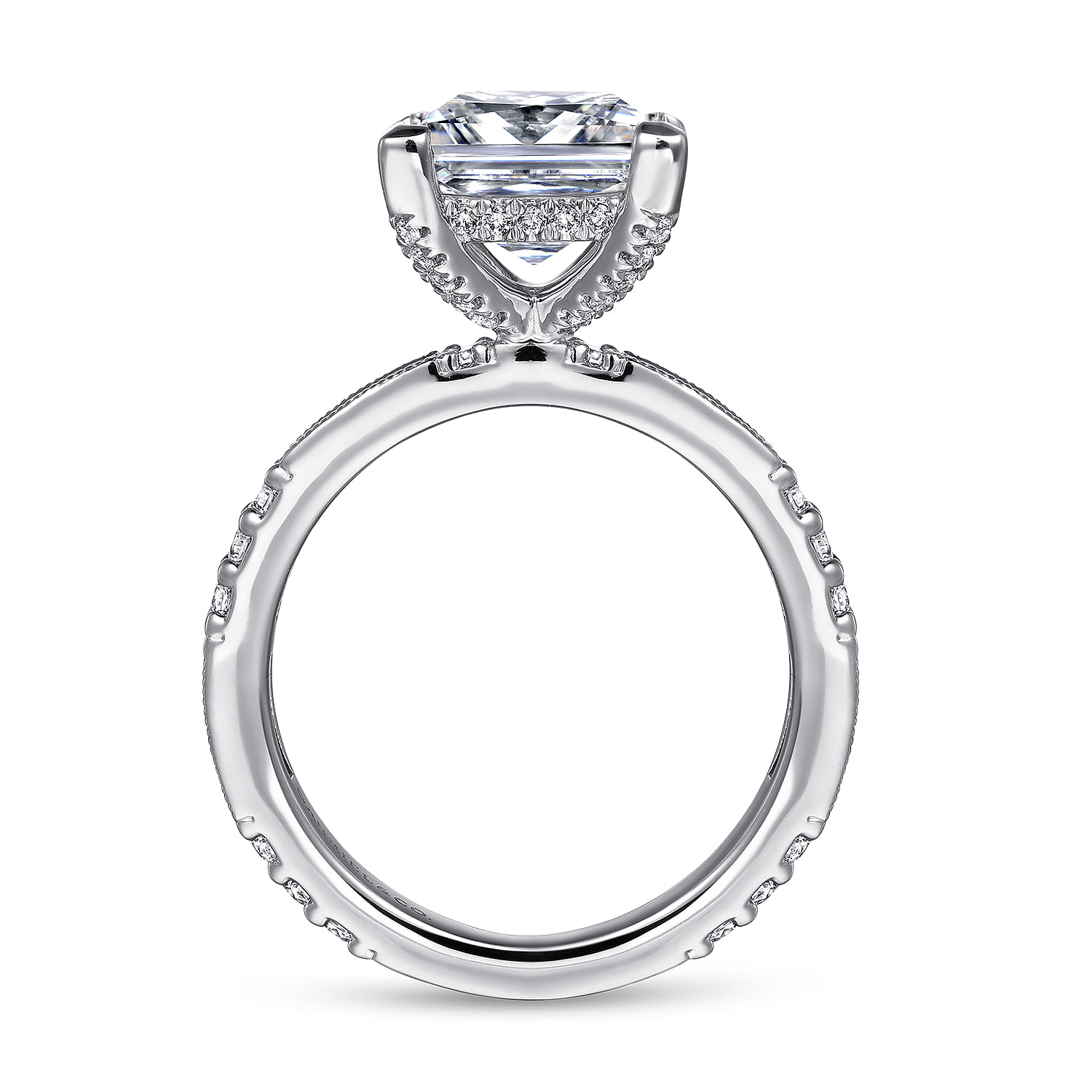 Luca - 14K White Gold Princess Cut Diamond Engagement Ring - 0.64 ct - Shot 2
