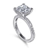 Luca - 14K White Gold Princess Cut Diamond Engagement Ring - 0.64 ct