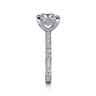 Luca - 14K White Gold Princess Cut Diamond Engagement Ring - 0.64 ct