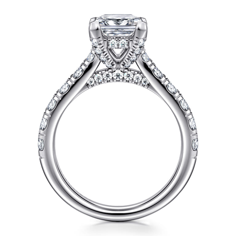 Sarita - 14K White Gold Princess Cut Diamond Engagement Ring - 0.9 ct - Shot 2