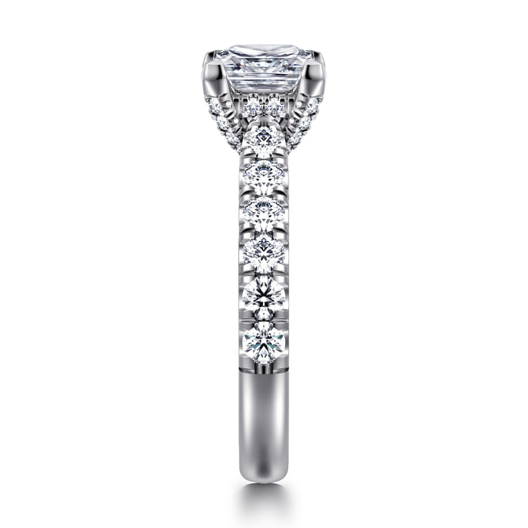 Sarita - 14K White Gold Princess Cut Diamond Engagement Ring - 0.9 ct - Shot 4