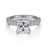 Sarita - 14K White Gold Princess Cut Diamond Engagement Ring - 0.9 ct