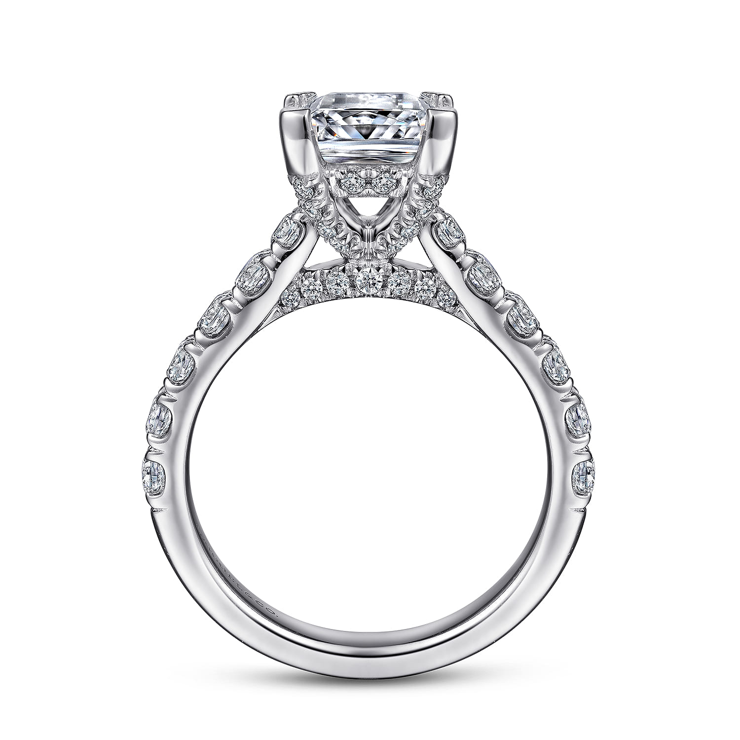 Sarita - 14K White Gold Princess Cut Diamond Engagement Ring - 0.9 ct - Shot 2