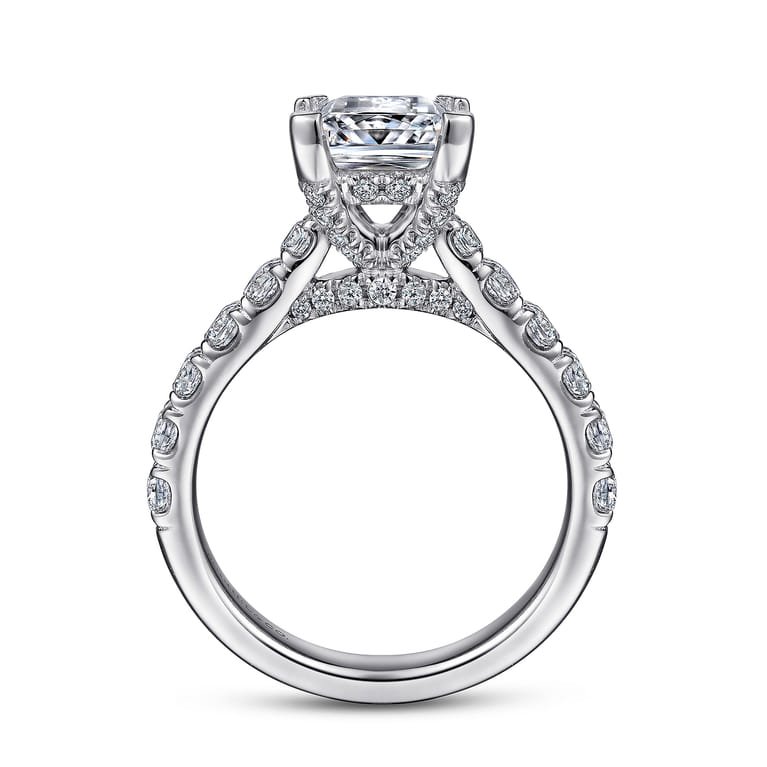 Sarita - 14K White Gold Princess Cut Diamond Engagement Ring - 0.9 ct - Shot 2