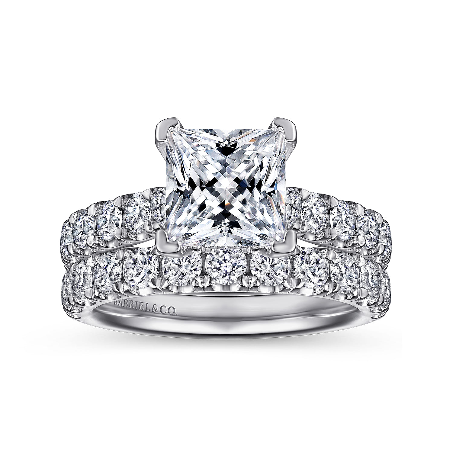 Sarita - 14K White Gold Princess Cut Diamond Engagement Ring - 0.9 ct - Shot 4