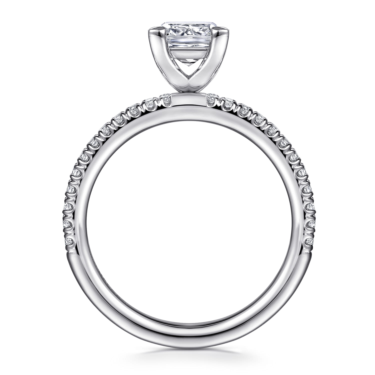 Evelyn - 14K White Gold Princess Cut Diamond Engagement Ring - 0.18 ct - Shot 2