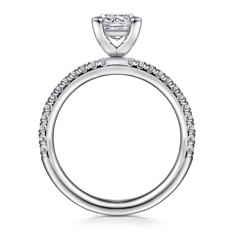 Evelyn - 14K White Gold Princess Cut Diamond Engagement Ring - 0.18 ct - Shot 2