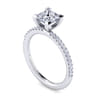 Evelyn - 14K White Gold Princess Cut Diamond Engagement Ring - 0.18 ct