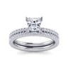 Evelyn - 14K White Gold Princess Cut Diamond Engagement Ring - 0.18 ct