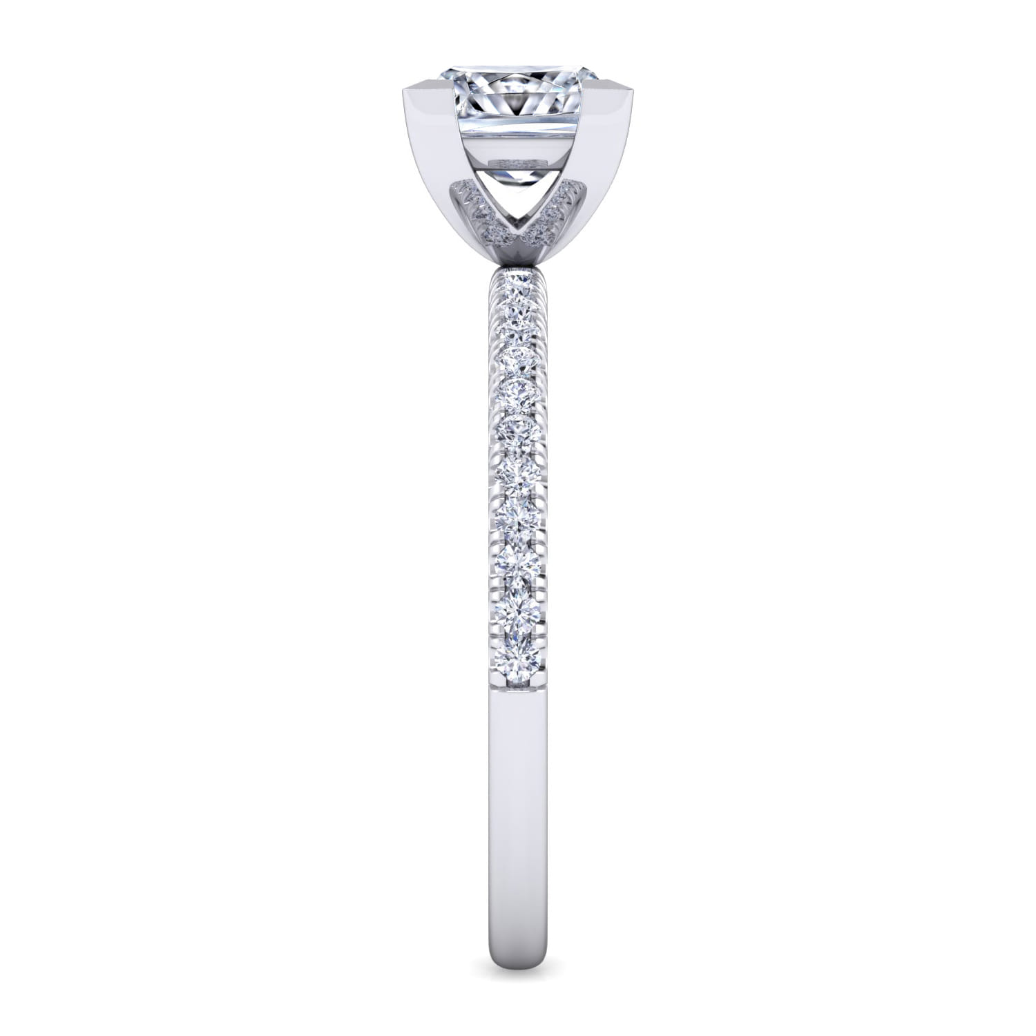 Evelyn - 14K White Gold Princess Cut Diamond Engagement Ring - 0.18 ct - Shot 5