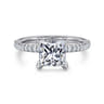 Evelyn - 14K White Gold Princess Cut Diamond Engagement Ring - 0.18 ct