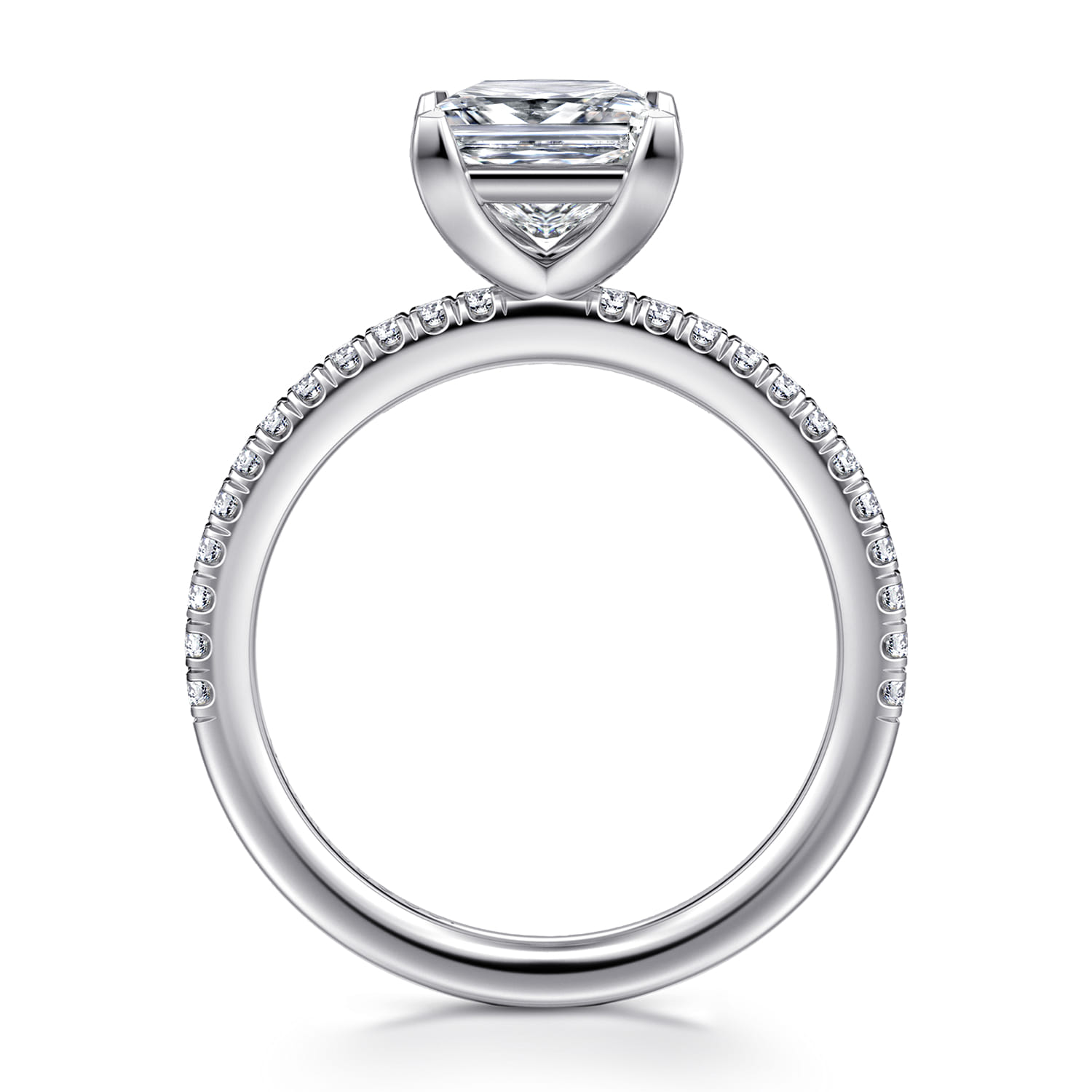 Evelyn - 14K White Gold Princess Cut Diamond Engagement Ring - 0.18 ct - Shot 2