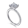 Evelyn - 14K White Gold Princess Cut Diamond Engagement Ring - 0.18 ct