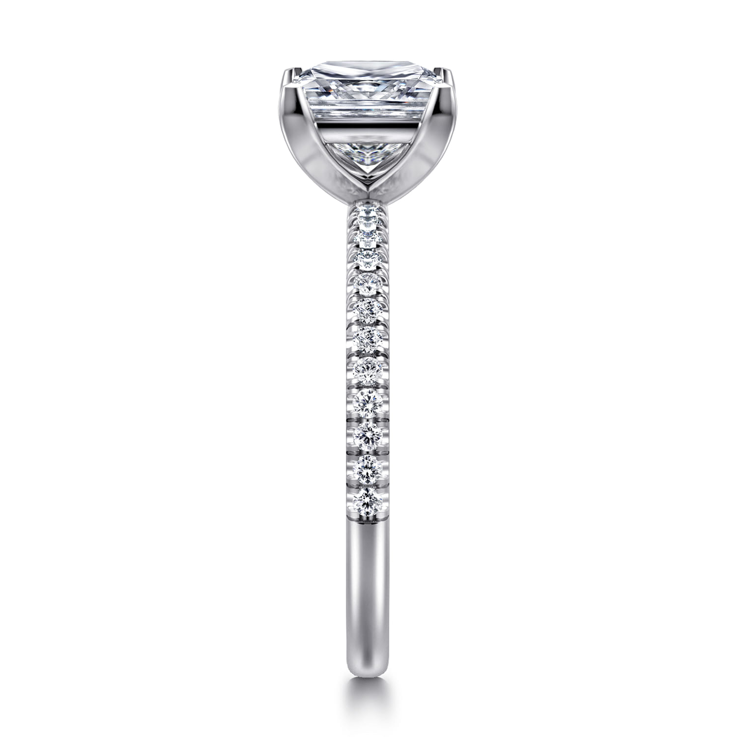 Evelyn - 14K White Gold Princess Cut Diamond Engagement Ring - 0.18 ct - Shot 4