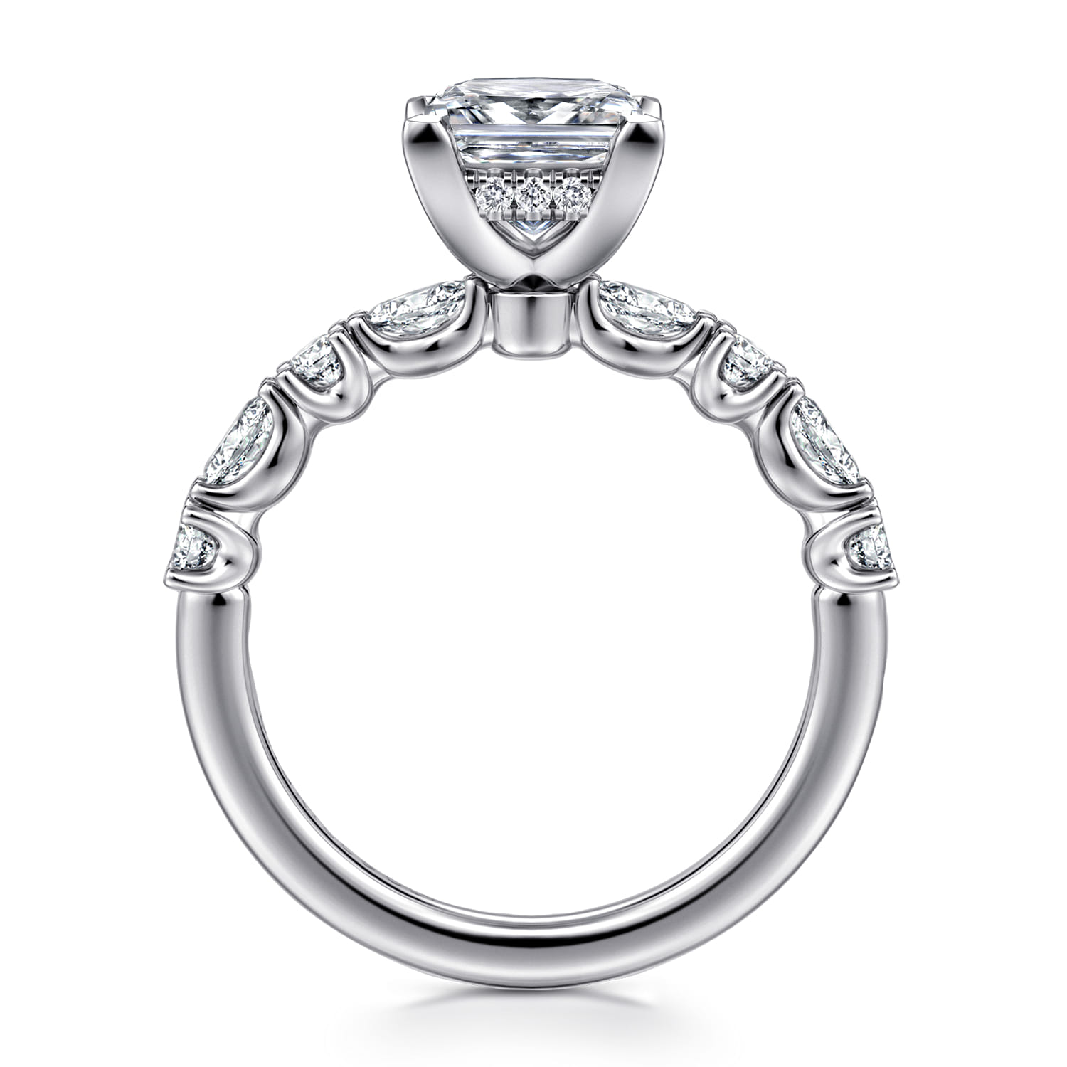 Juliet - 14K White Gold Princess Cut Diamond Engagement Ring - 0.47 ct - Shot 2