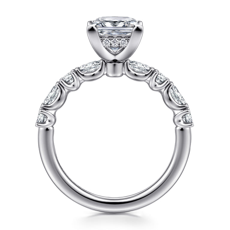Juliet - 14K White Gold Princess Cut Diamond Engagement Ring - 0.47 ct - Shot 2