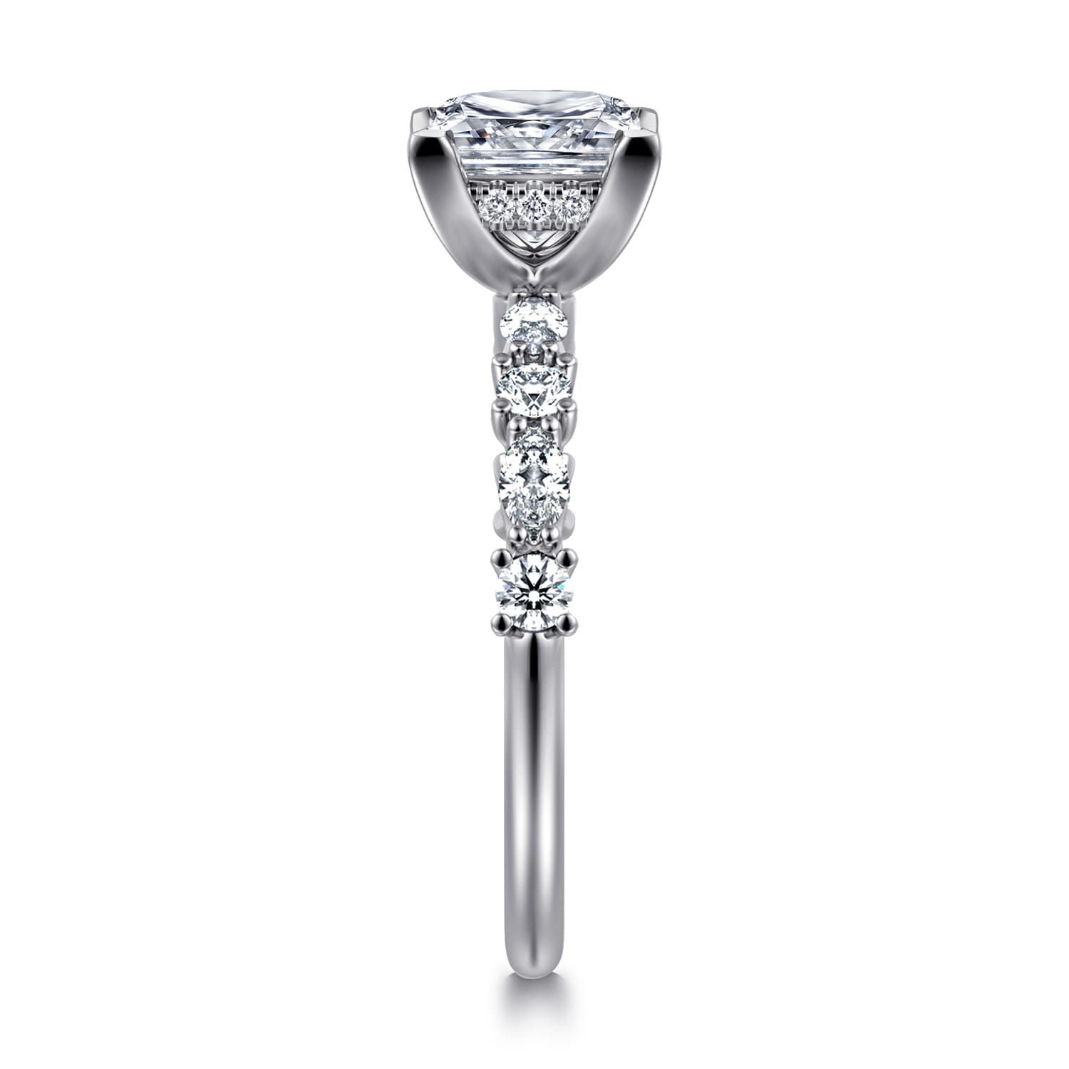Juliet - 14K White Gold Princess Cut Diamond Engagement Ring - 0.47 ct - Shot 4