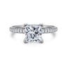 Stasia - 14K White Gold Princess Cut Diamond Engagement Ring - 0.22 ct