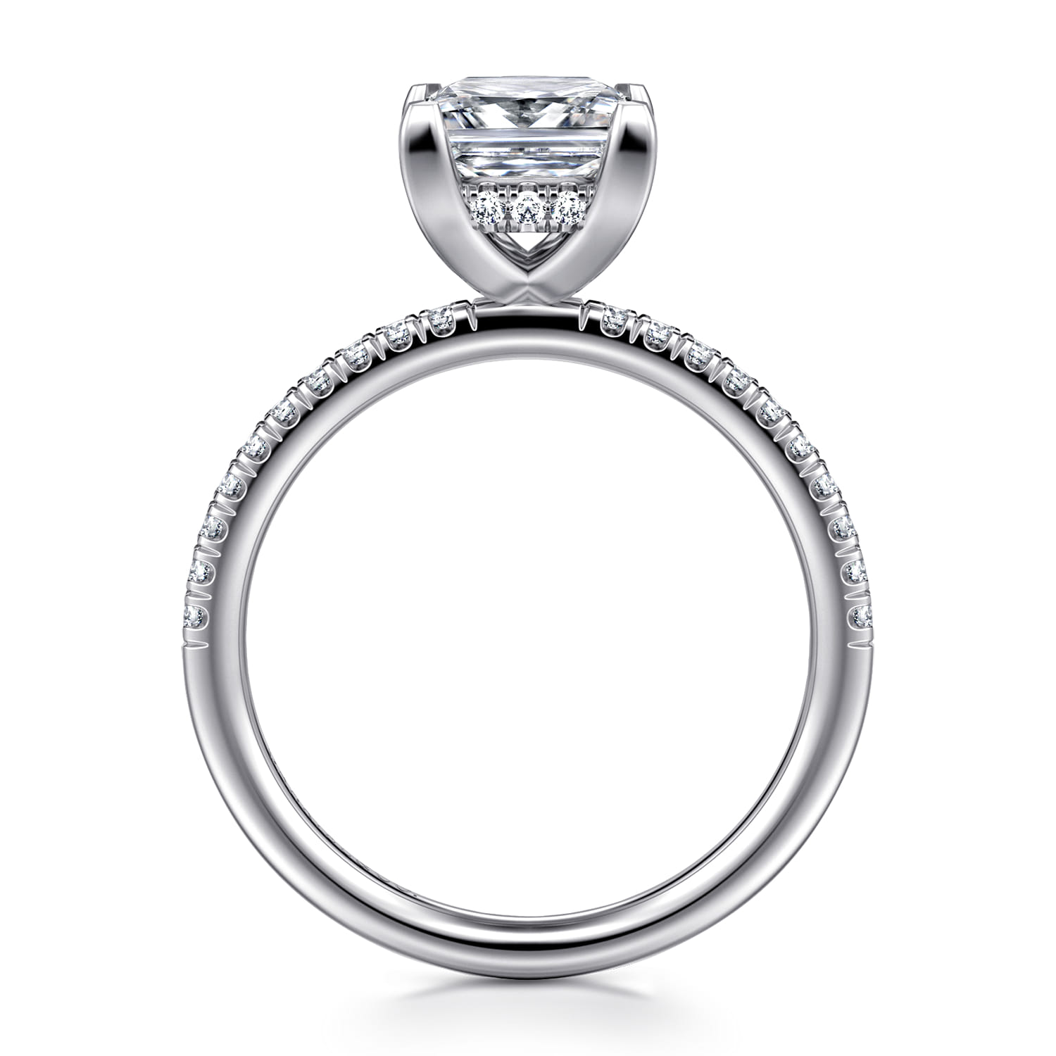 Stasia - 14K White Gold Princess Cut Diamond Engagement Ring - 0.22 ct - Shot 2