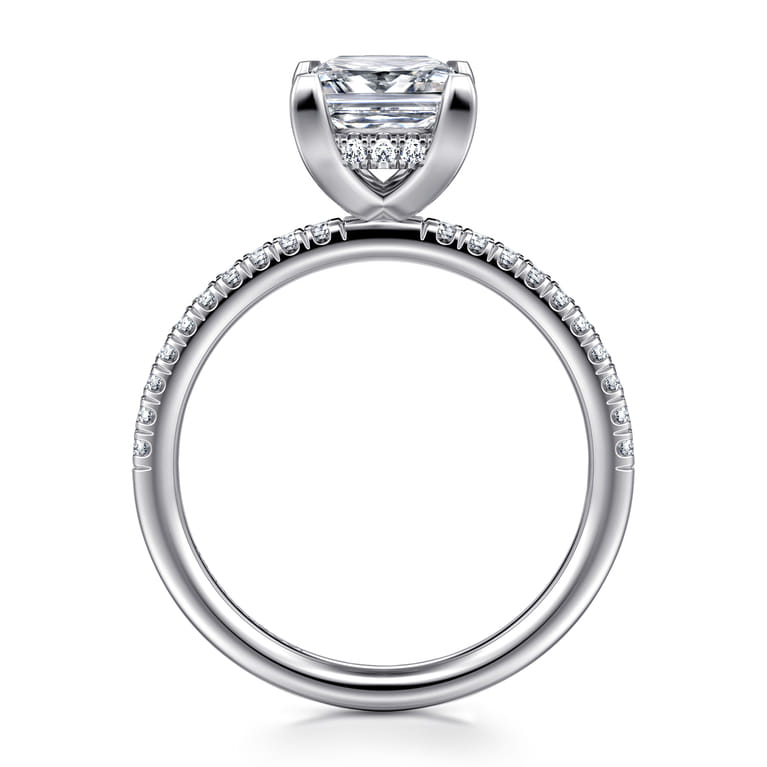 Stasia - 14K White Gold Princess Cut Diamond Engagement Ring - 0.22 ct - Shot 2