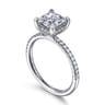Stasia - 14K White Gold Princess Cut Diamond Engagement Ring - 0.22 ct