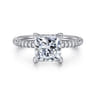 Stasia - 14K White Gold Princess Cut Diamond Engagement Ring - 0.23 ct